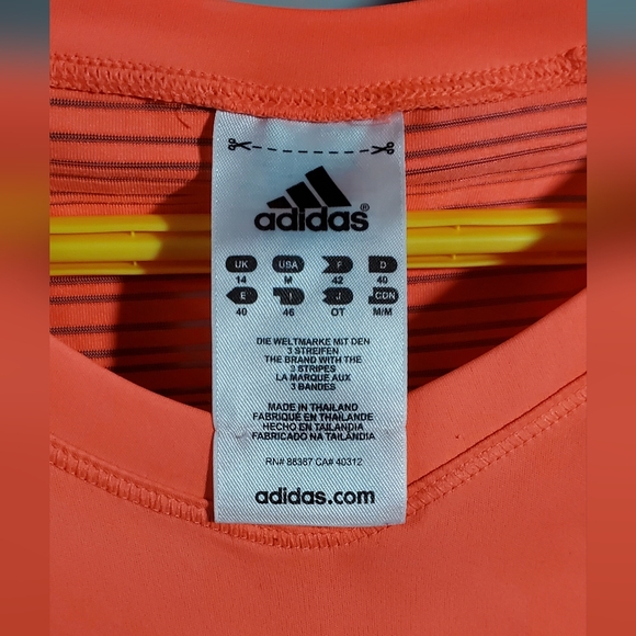 $5 Add-on Medium Adidas Women's Pink Short Sleeve Climalite Sports Top - Picture 5 of 10